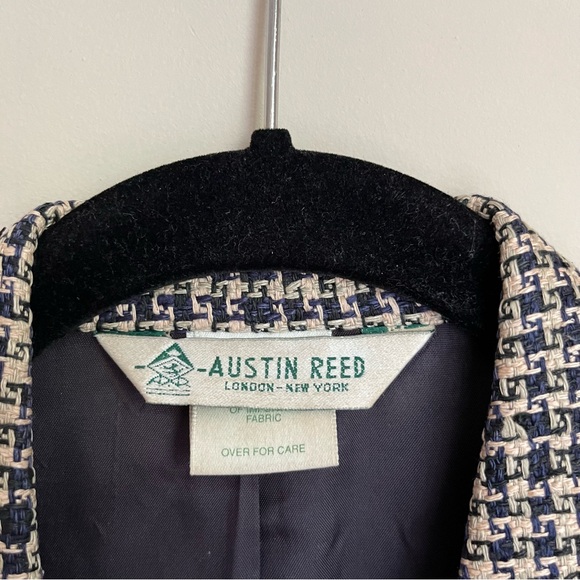 vintage austin reed 100% silk tweed double breasted blazer jacket - Picture 3 of 12